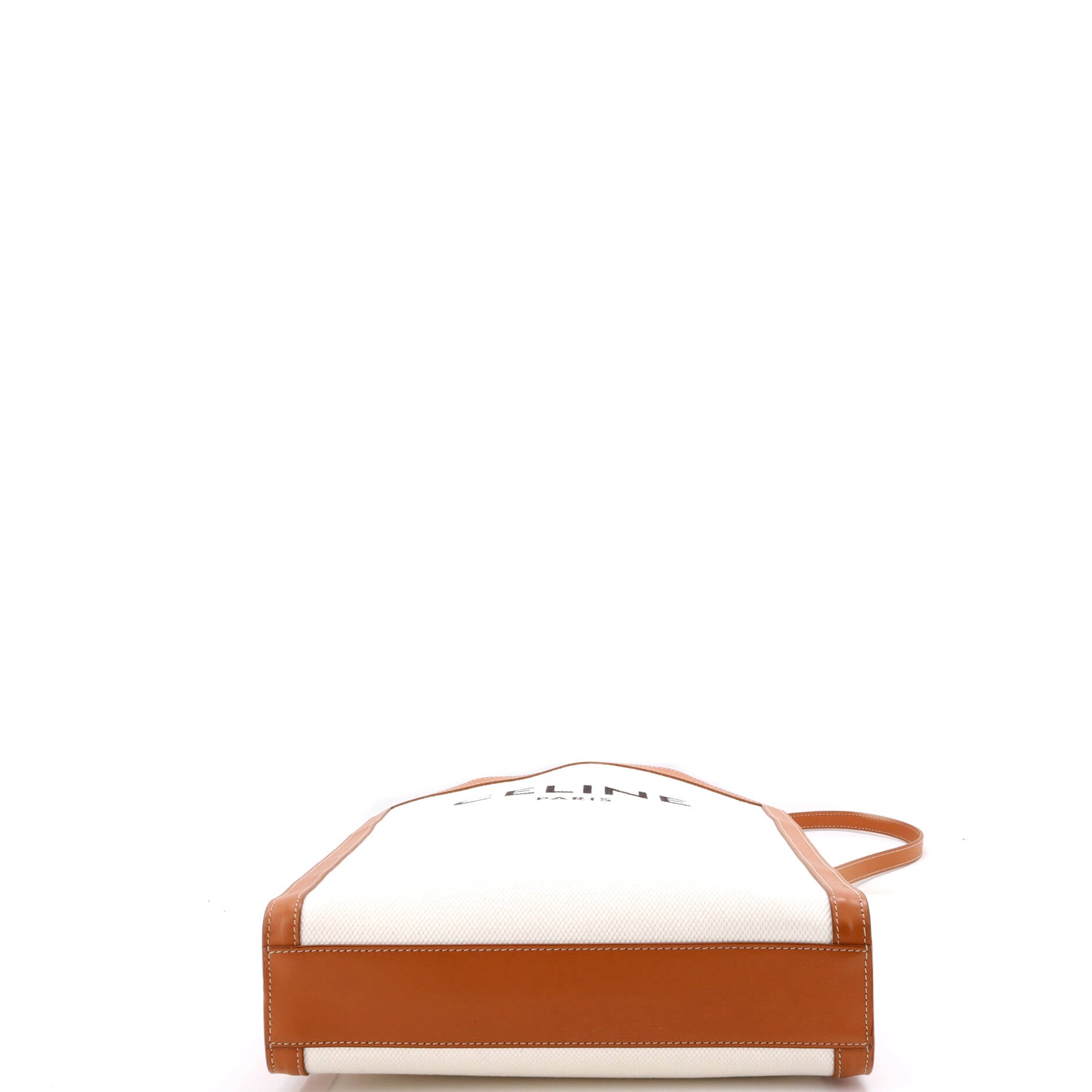 Vertical Cabas Tote Canvas with Leather Small