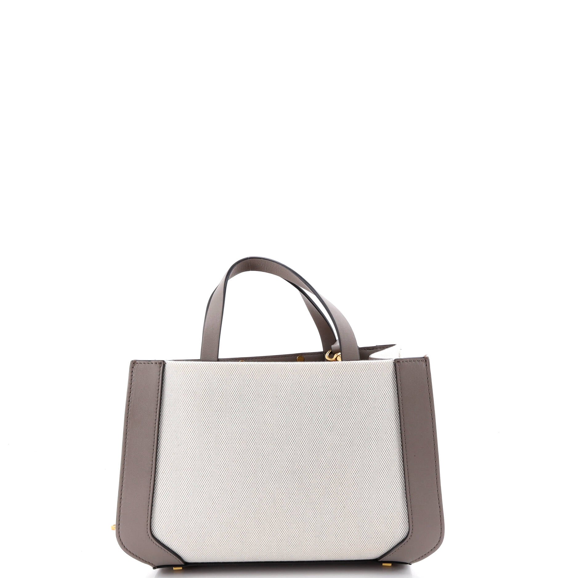 VLogo Shopper Tote Canvas and Leather Small