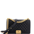 Boy Flap Bag Quilted Caviar Old Medium