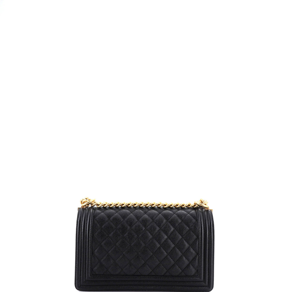 Boy Flap Bag Quilted Caviar Old Medium