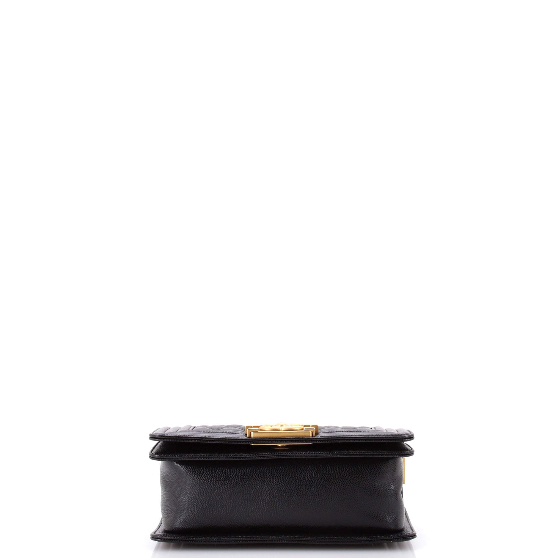 Boy Flap Bag Quilted Caviar Small