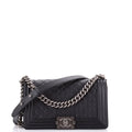 Boy Flap Bag Quilted Caviar Old Medium