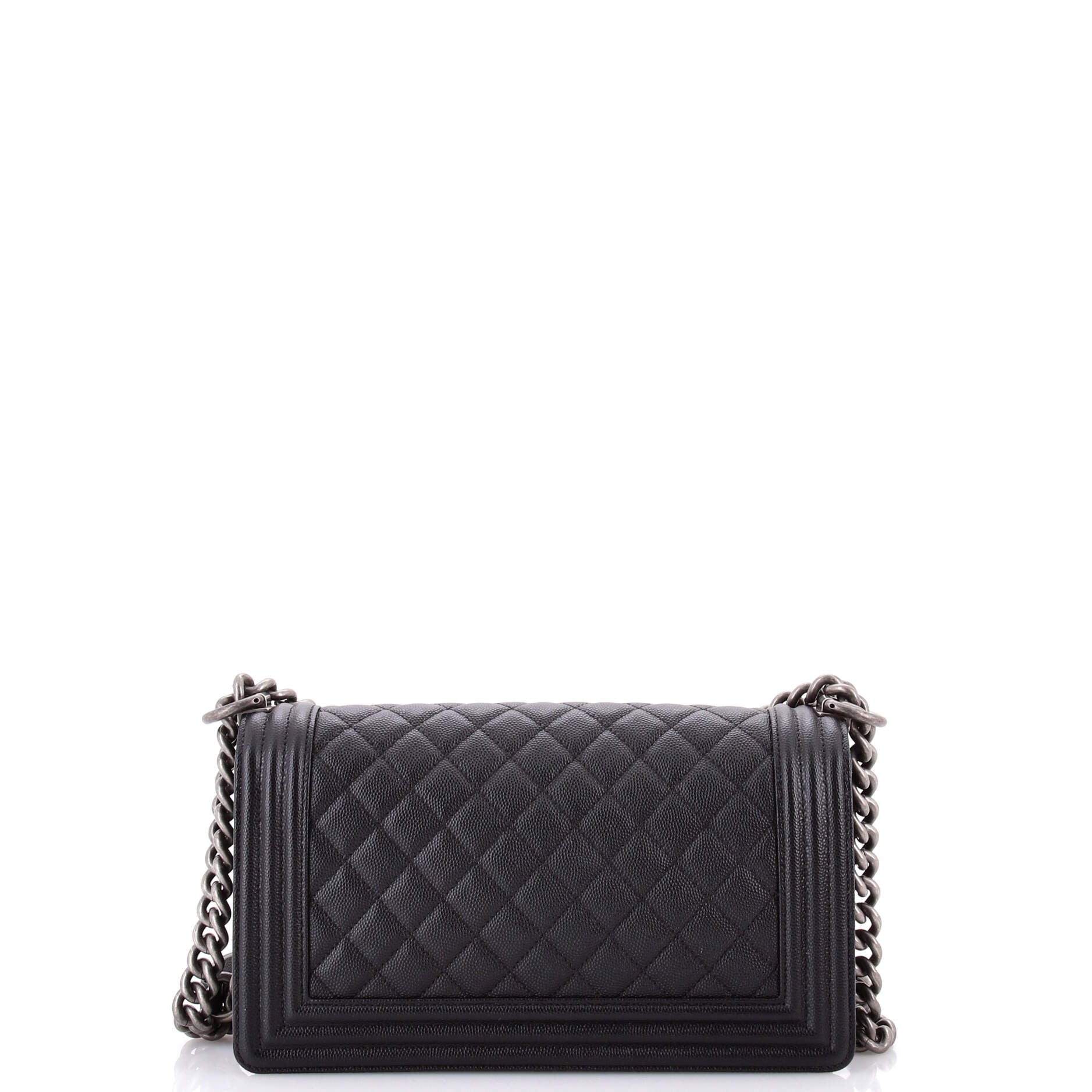 Boy Flap Bag Quilted Caviar Old Medium