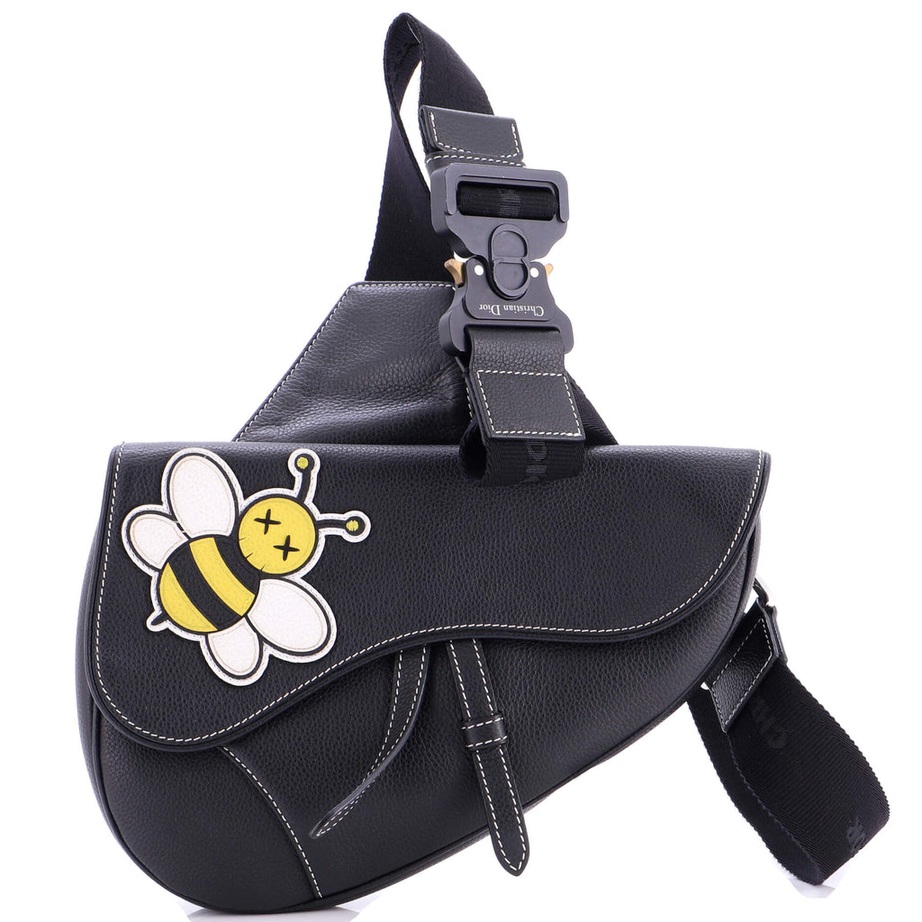 KAWS Saddle Crossbody Bag Leather with Applique
