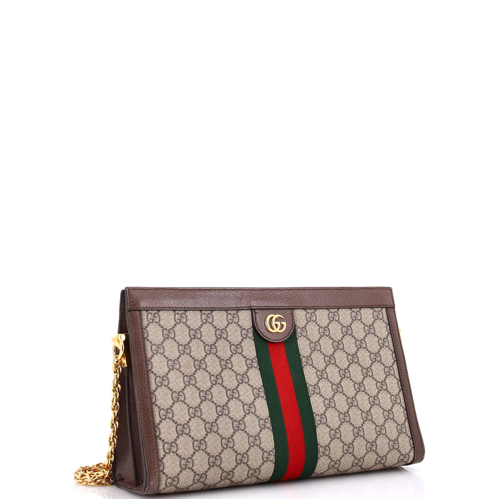 Ophidia Chain Shoulder Bag GG Coated Canvas Medium