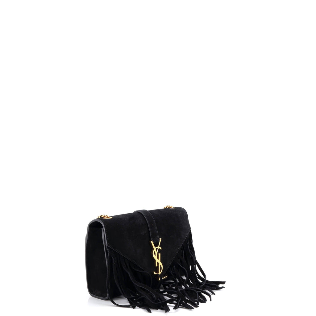 Classic Monogram Fringe Crossbody Bag Suede Small
