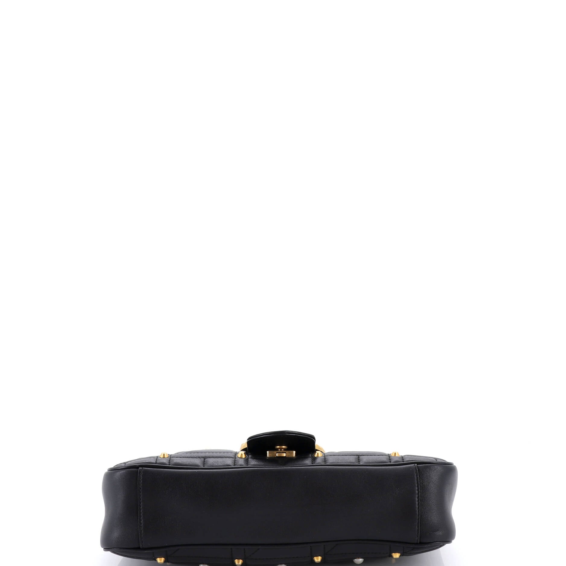 Pearly GG Marmont Flap Bag Embellished Matelasse Leather Medium