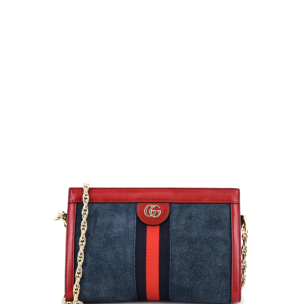 Ophidia Chain Shoulder Bag Suede Small