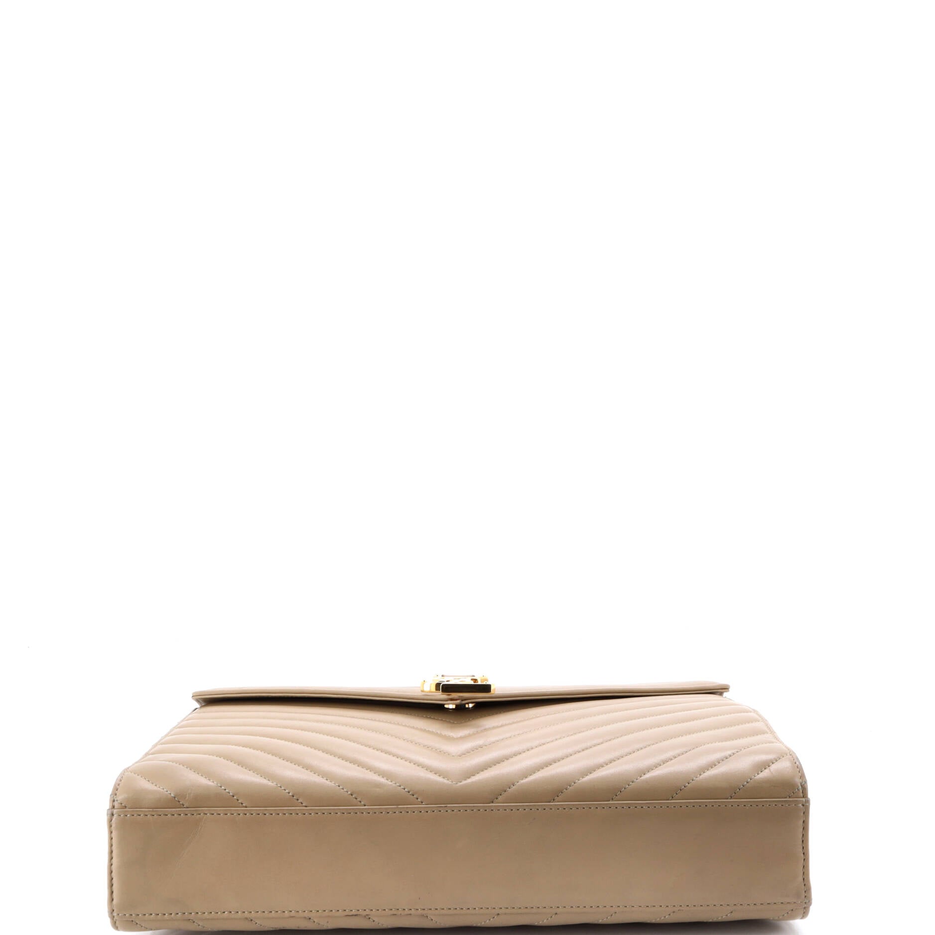Classic Monogram Envelope Satchel Matelasse Chevron Leather Large