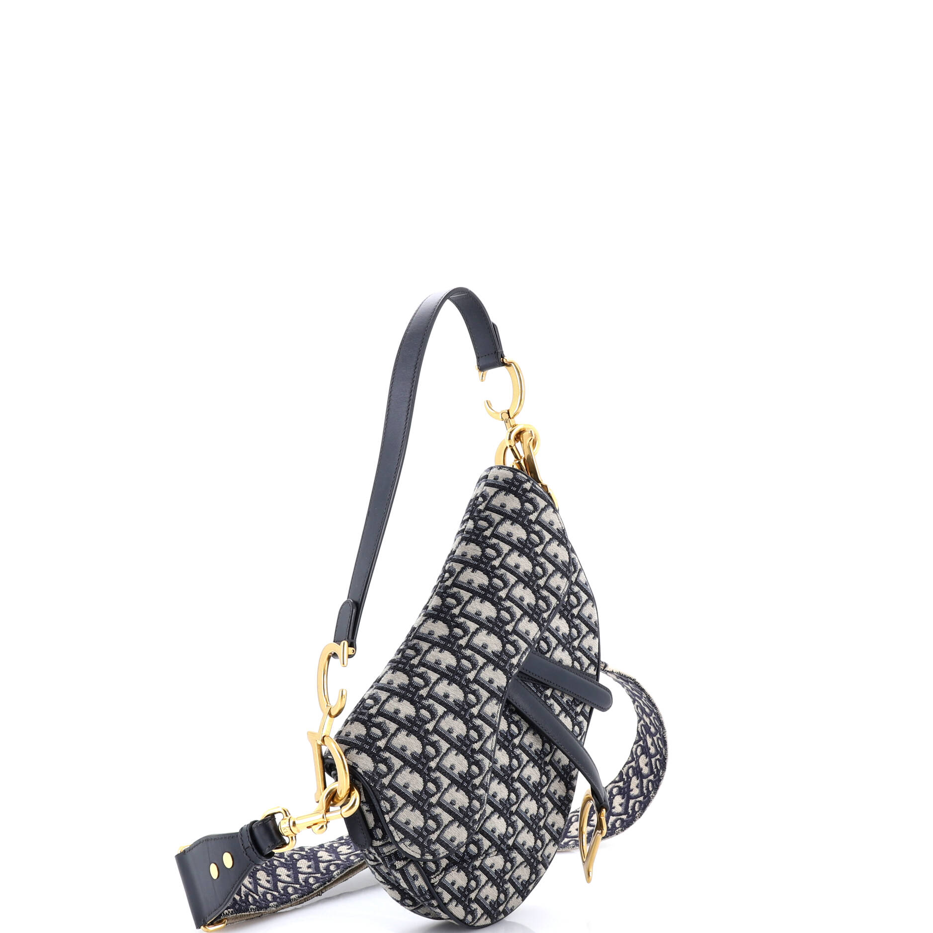 Saddle Handbag with Strap Oblique Canvas Medium