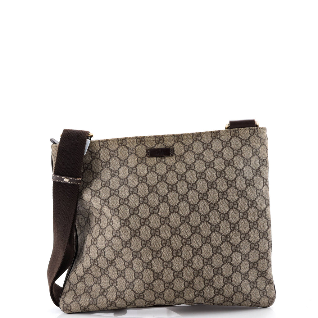 Zip Top Messenger Bag GG Coated Canvas Large