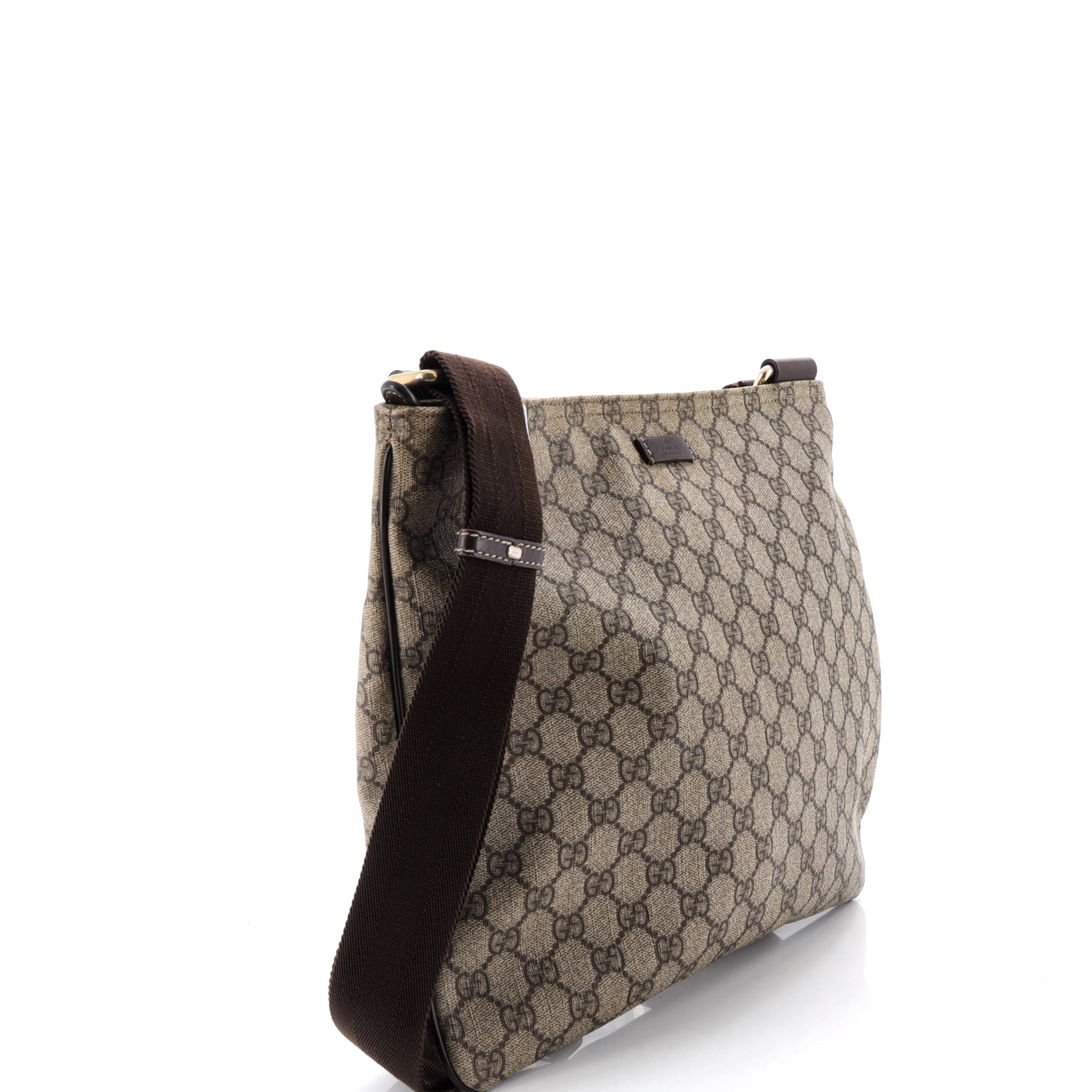 Zip Top Messenger Bag GG Coated Canvas Large