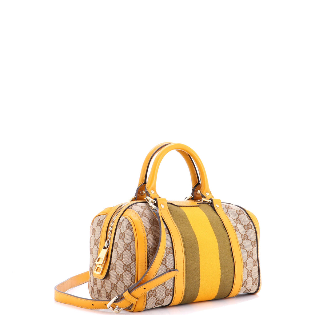 Vintage Web Boston Bag GG Canvas Small