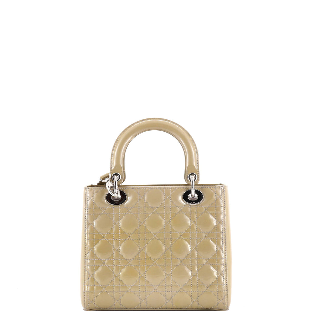 Lady Dior Bag Cannage Quilt Patent Medium