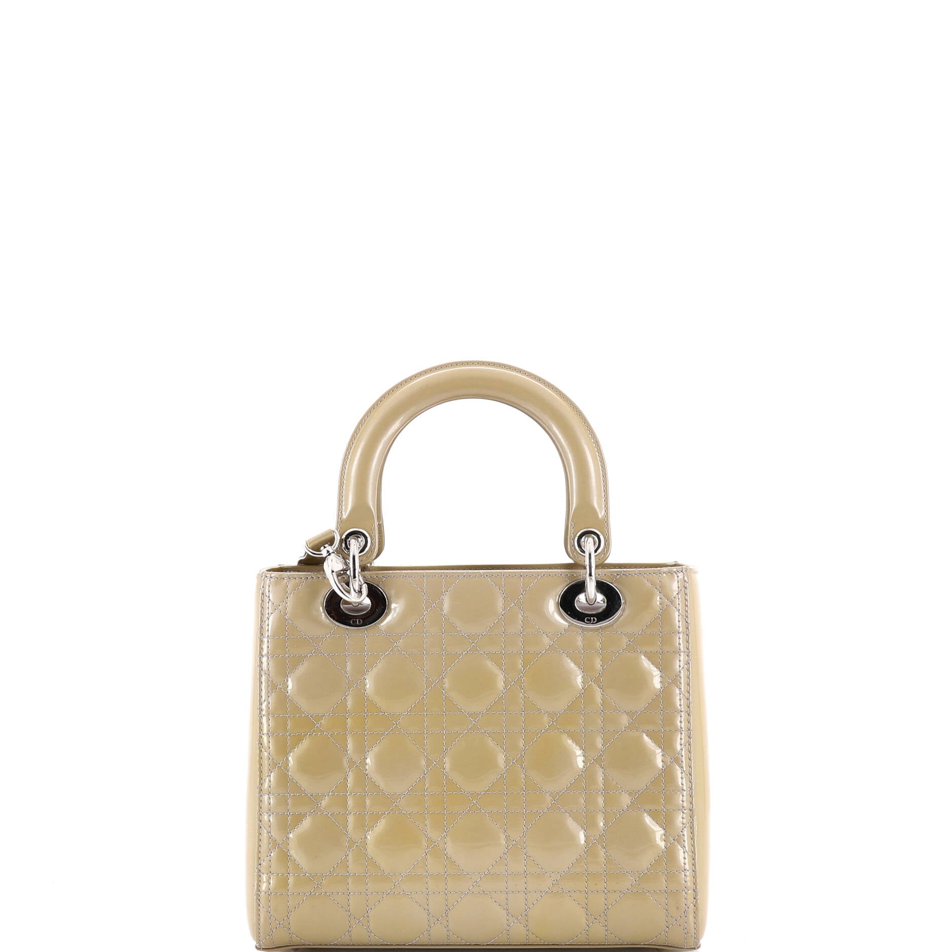 Lady Dior Bag Cannage Quilt Patent Medium