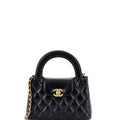 Kelly Top Handle Shopping Bag Quilted Shiny Aged Calfskin Mini
