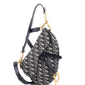 Saddle Handbag with Strap Oblique Canvas Medium