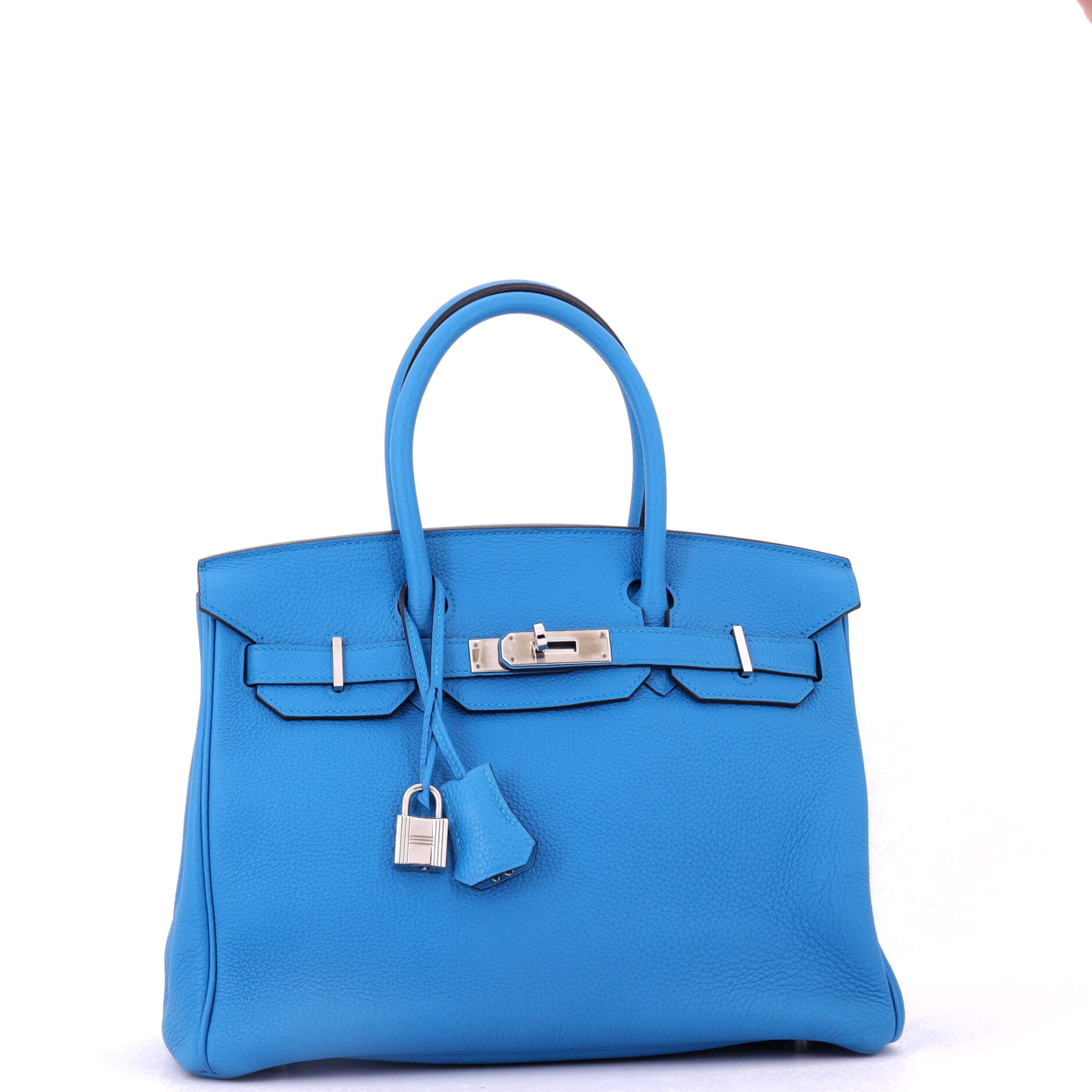 Birkin Handbag Bleu Zanzibar Togo with Palladium Hardware 30