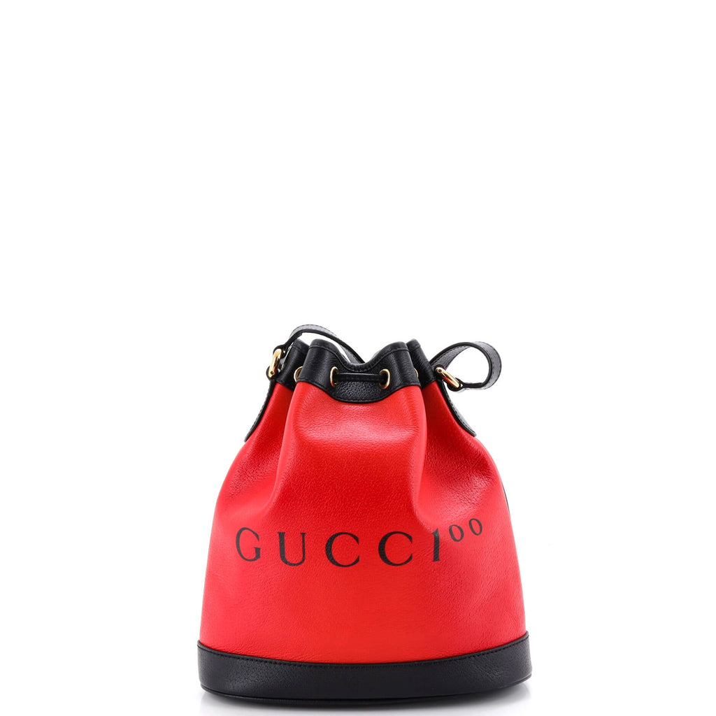 100 Bucket Bag Printed Leather