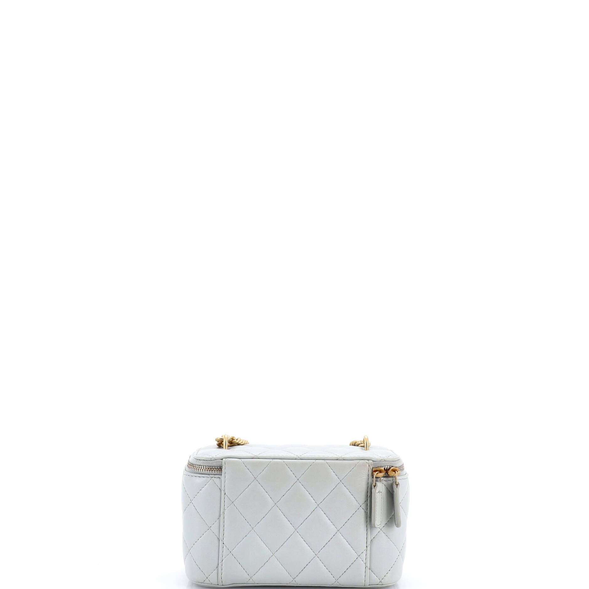 Sweet Camellia Vanity Case with Chain Quilted Lambskin Small