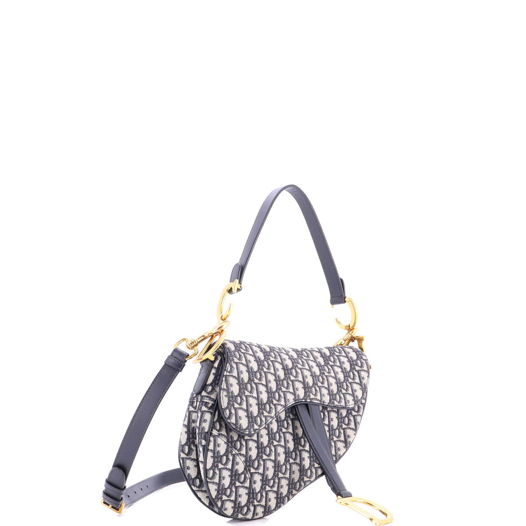 Saddle Handbag with Strap Oblique Canvas Medium