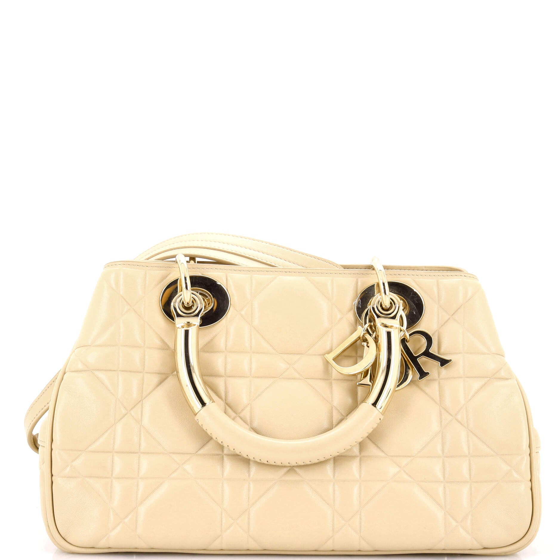 Lady 95.22 Bag Cannage Embossed Leather Medium
