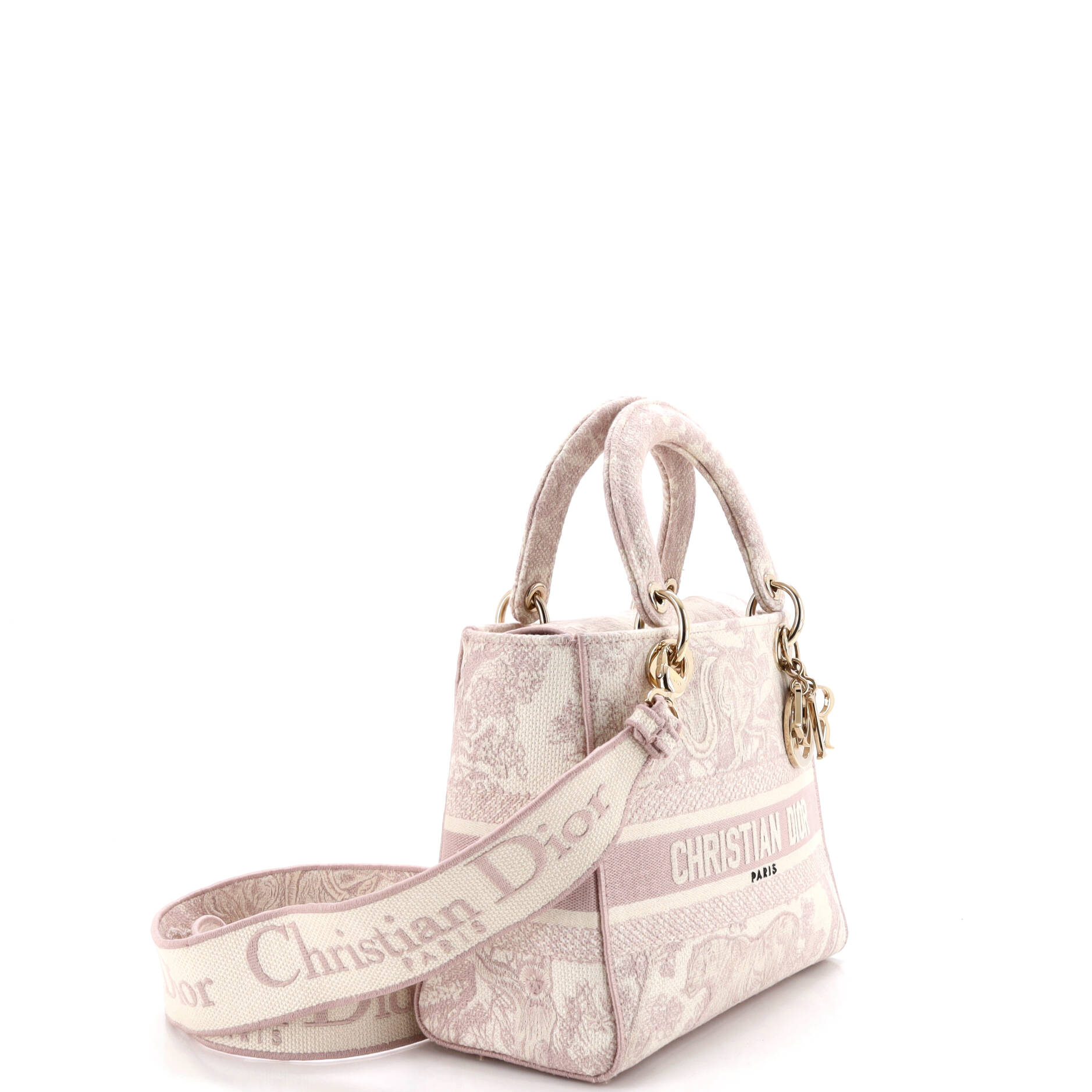 Lady D-Lite Bag Embroidered Canvas Medium