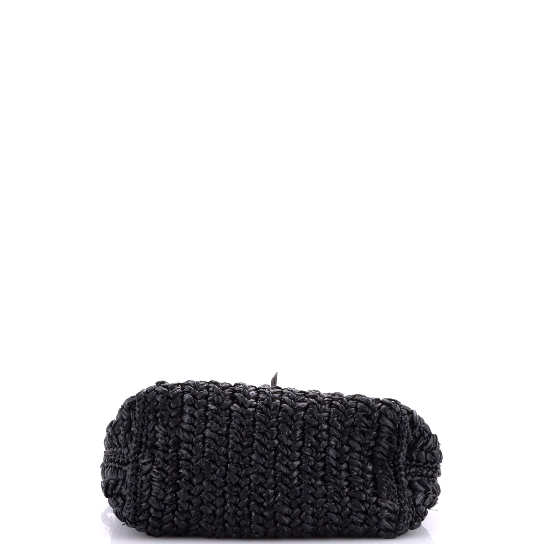 Flower Crystal Chain Shoulder Bag Woven Raffia