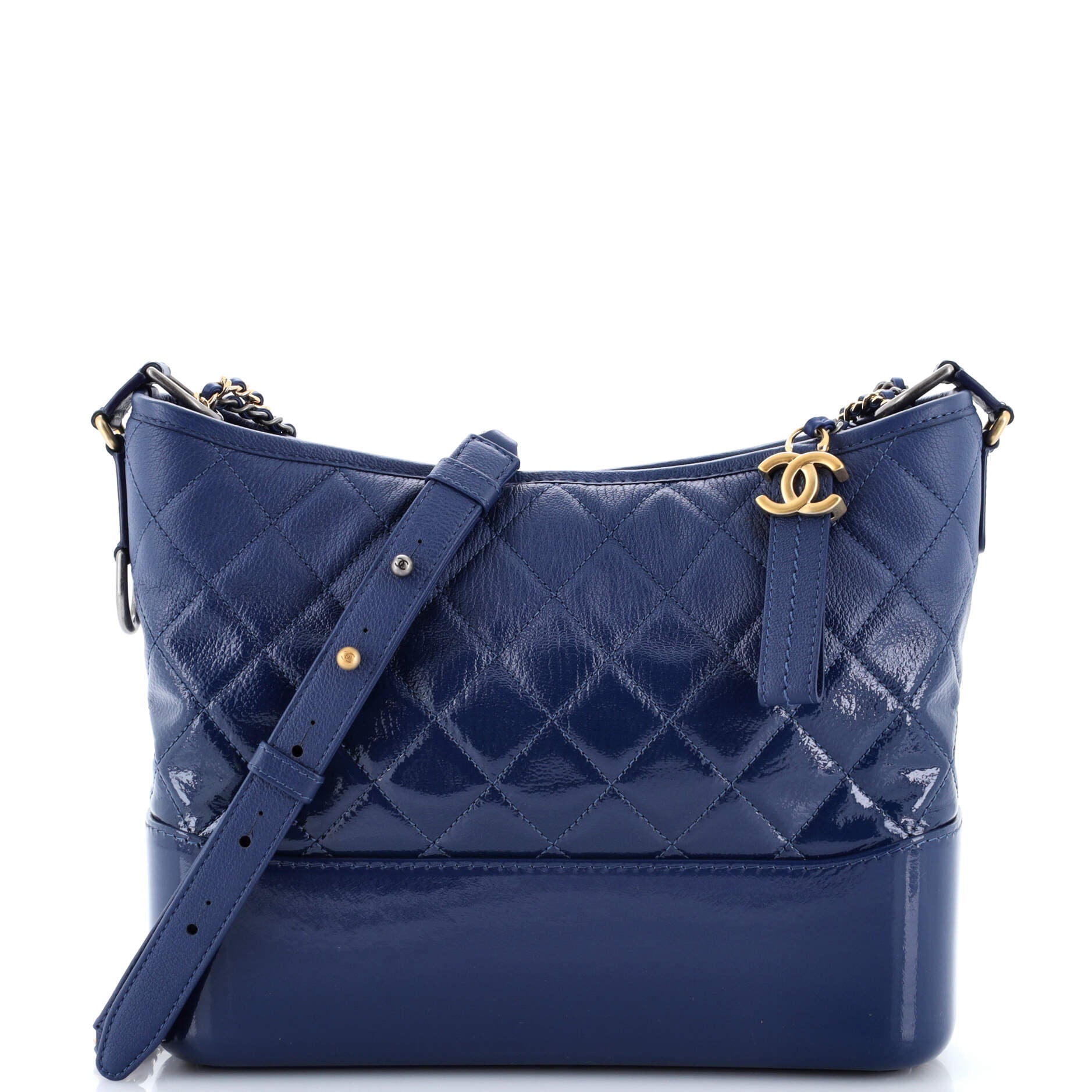 Gabrielle Hobo Quilted Goatskin and Patent Medium