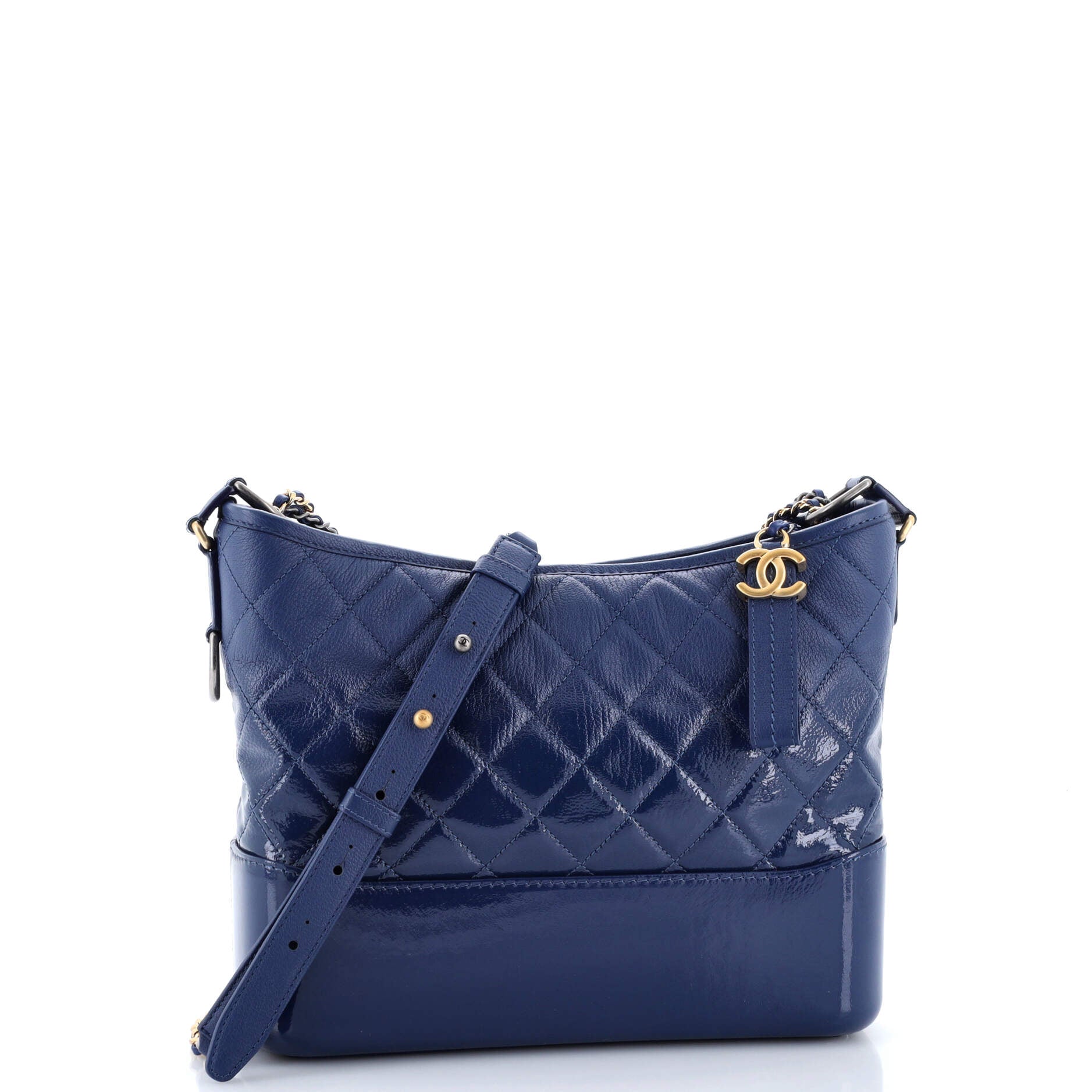 Gabrielle Hobo Quilted Goatskin and Patent Medium