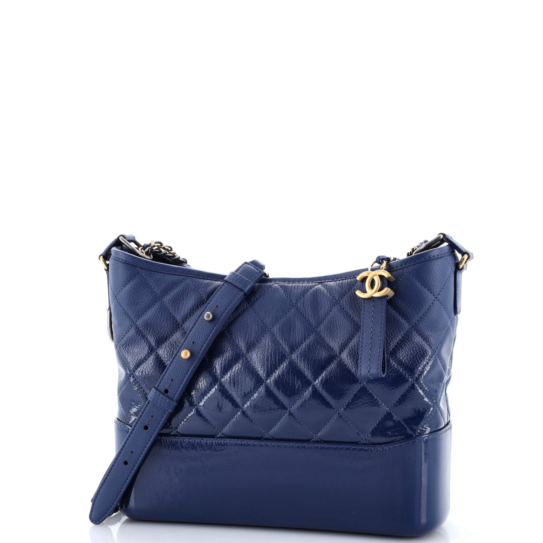 Gabrielle Hobo Quilted Goatskin and Patent Medium