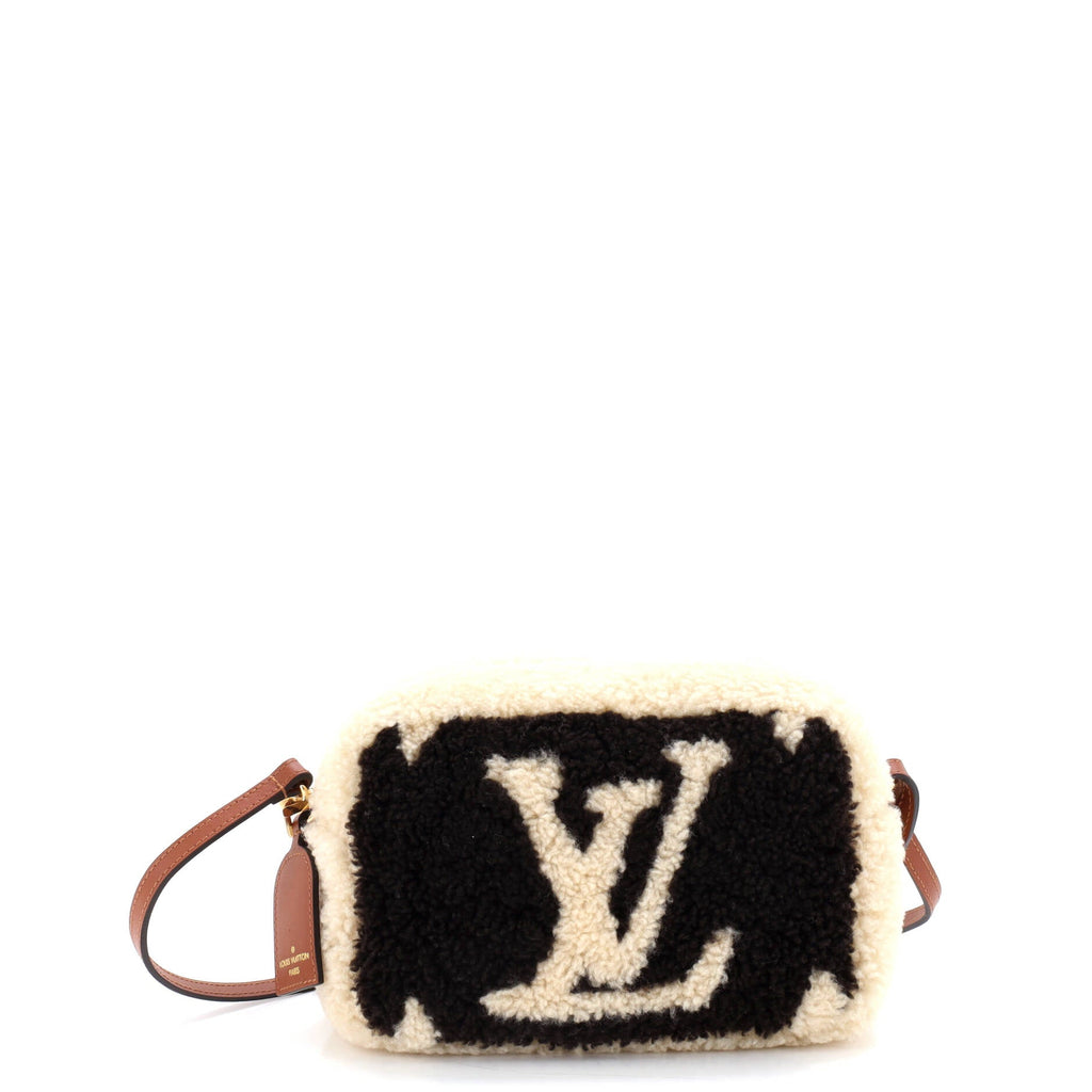 Beach Pouch Monogram Giant Teddy Fleece