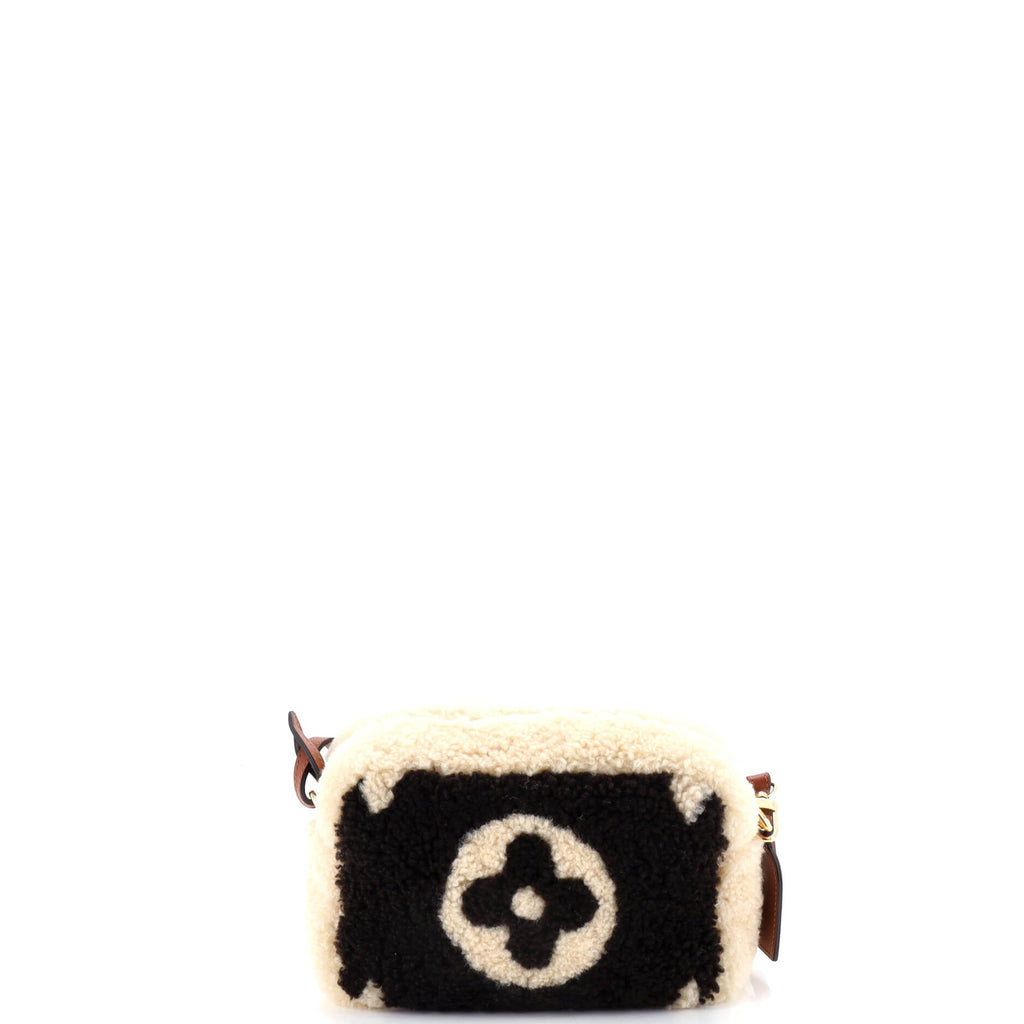 Beach Pouch Monogram Giant Teddy Fleece