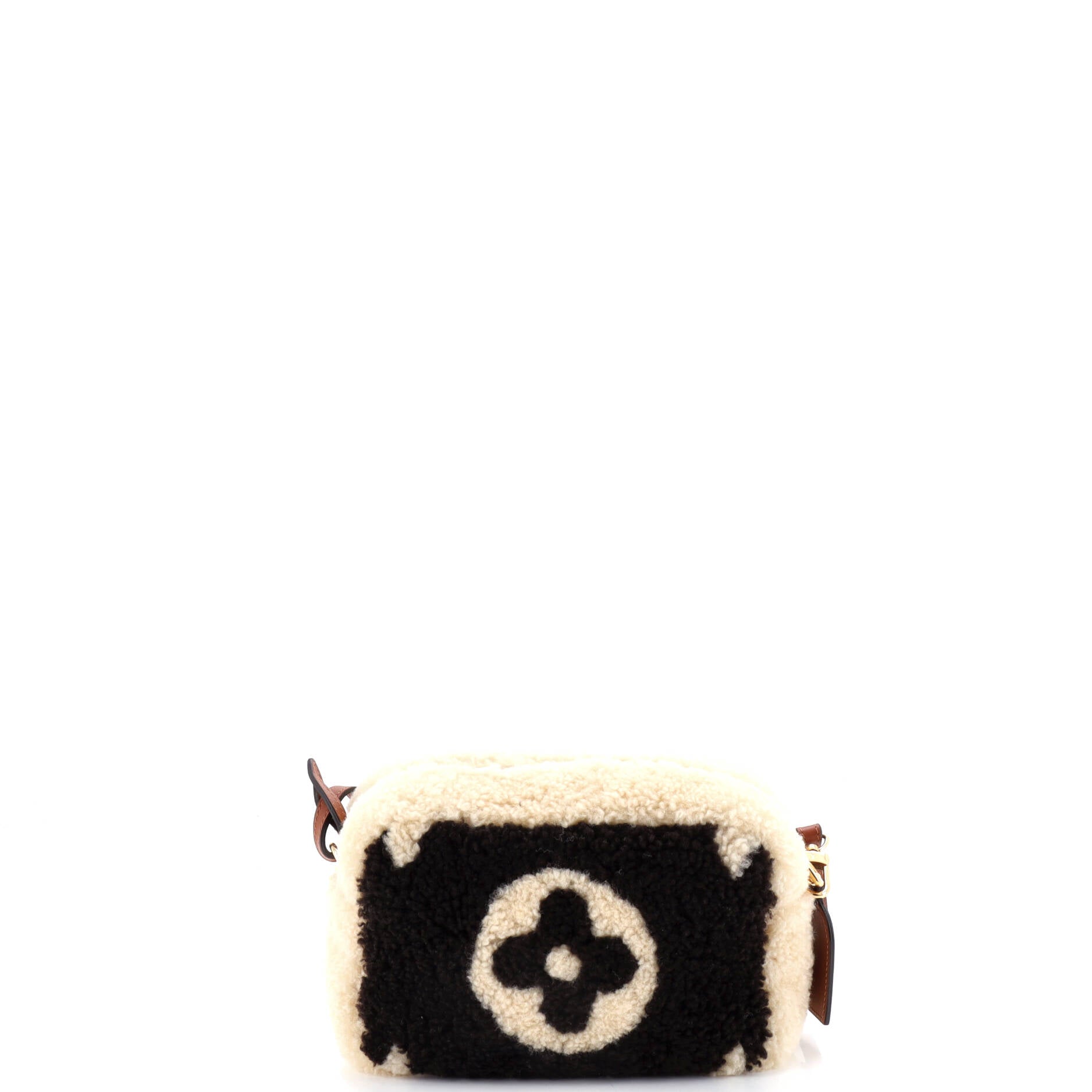 Beach Pouch Monogram Giant Teddy Fleece
