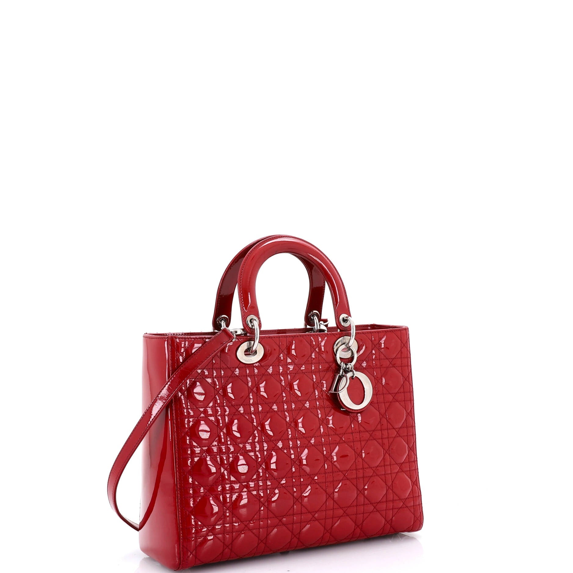 Vintage Lady Dior Bag Cannage Quilt Patent Large