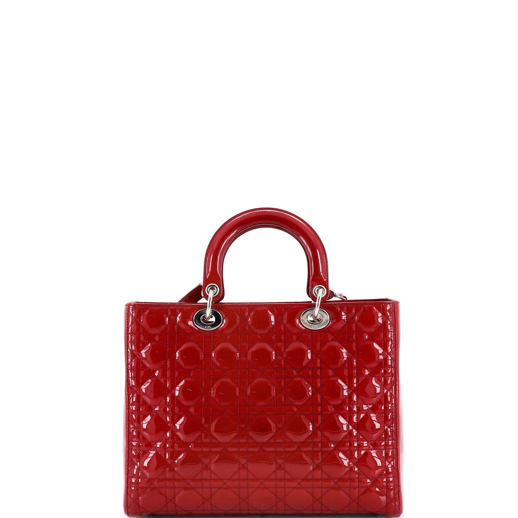 Vintage Lady Dior Bag Cannage Quilt Patent Large