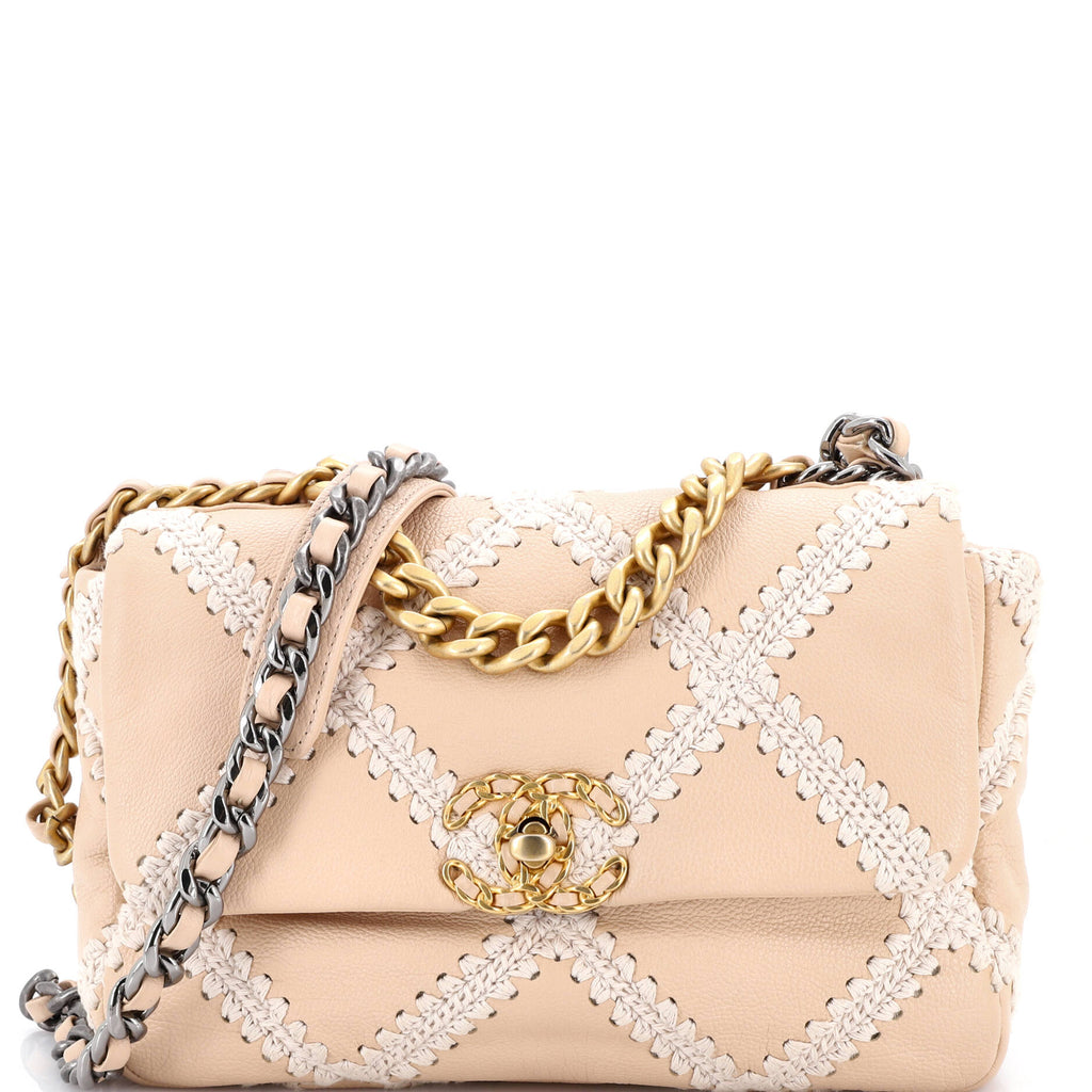 19 Flap Bag Crochet Quilted Calfskin Medium