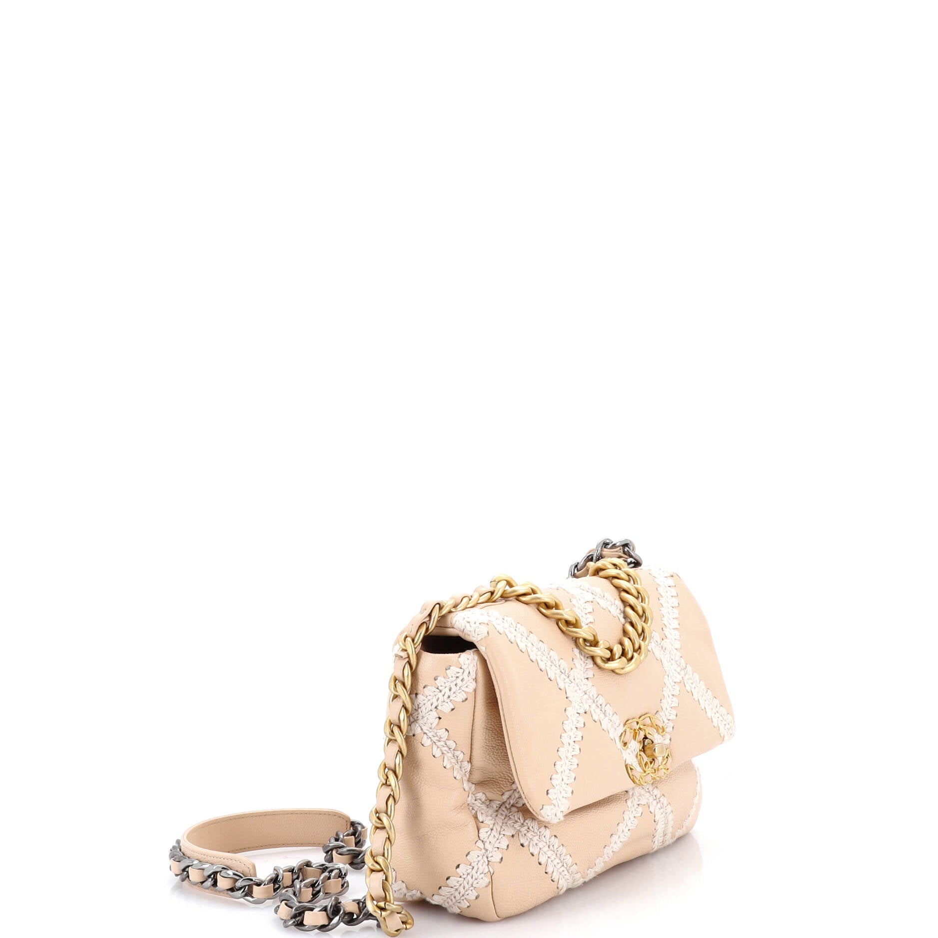 19 Flap Bag Crochet Quilted Calfskin Medium