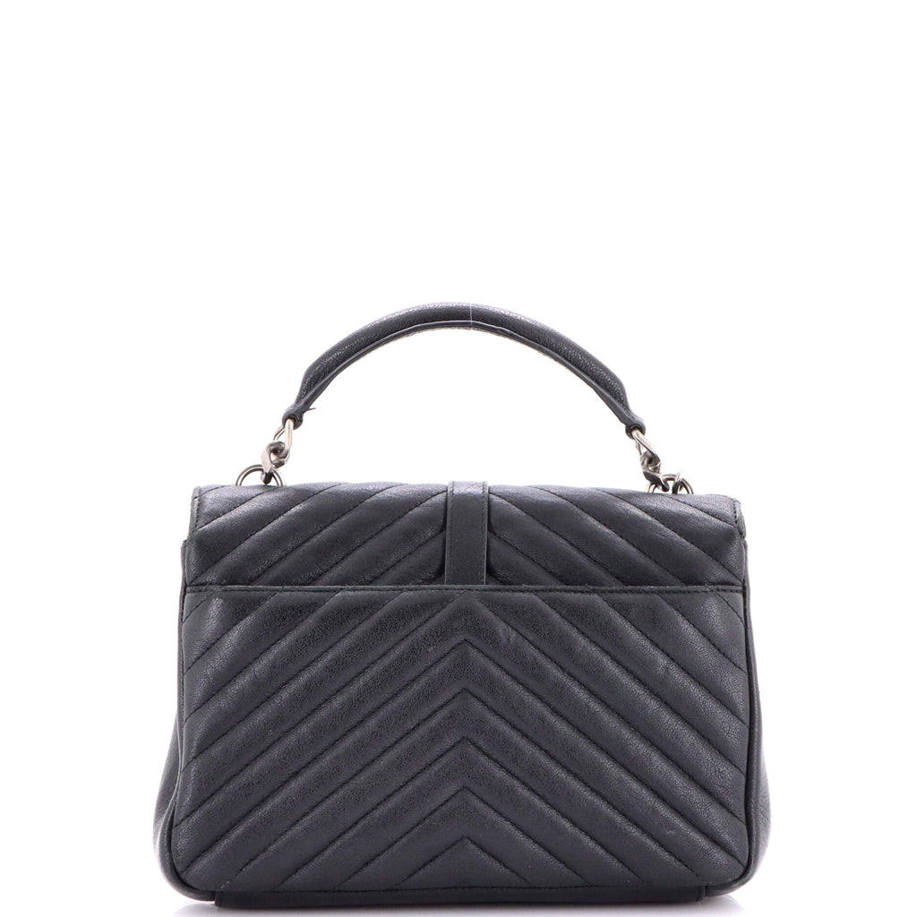 Classic Monogram College Bag Matelasse Chevron Leather Medium