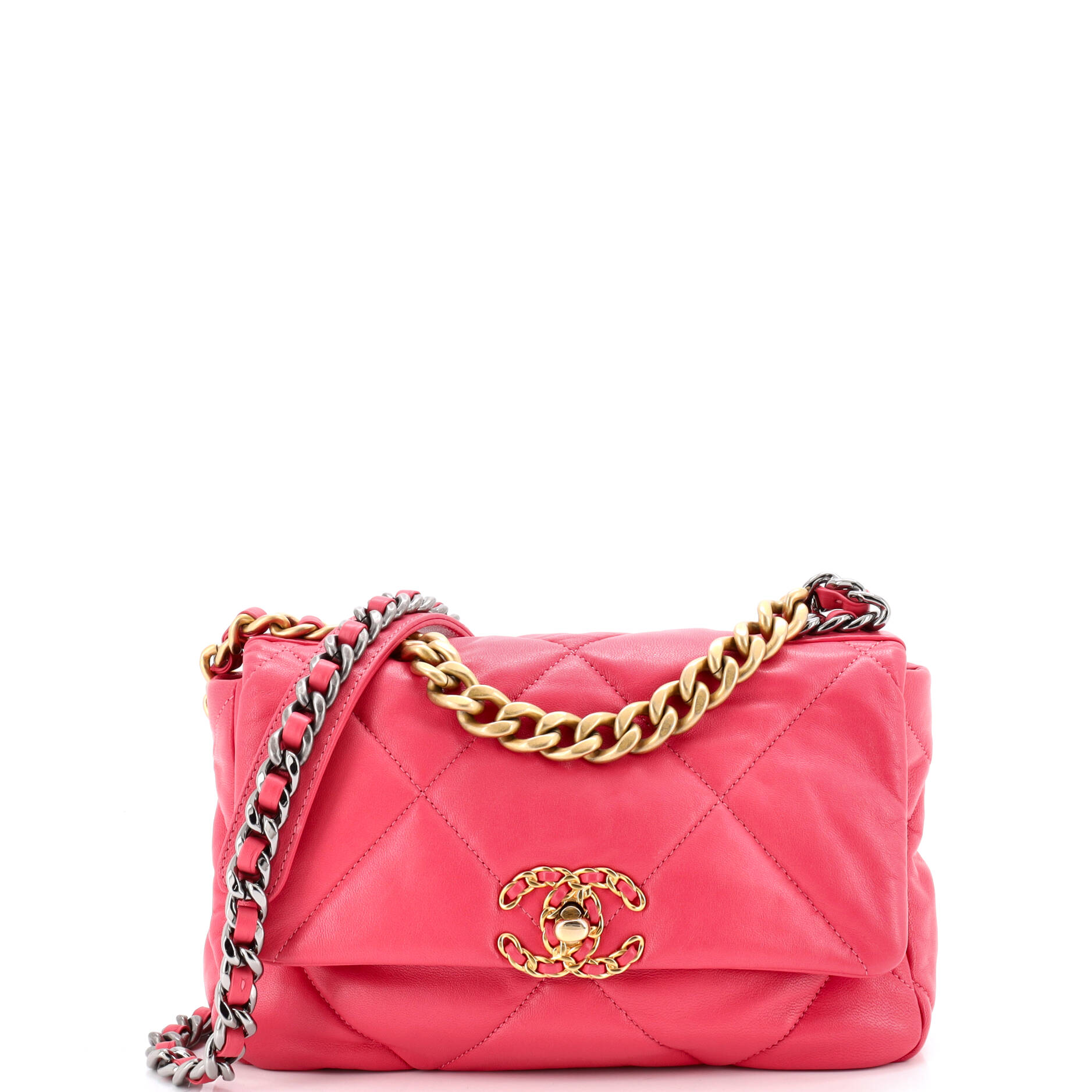 19 Flap Bag Quilted Leather Medium