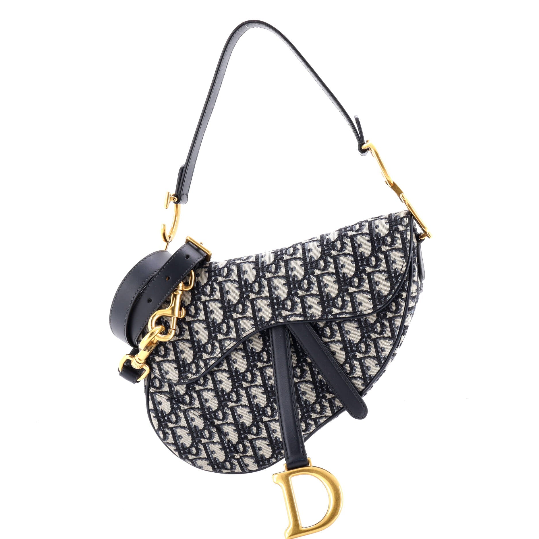 Saddle Handbag with Strap Oblique Canvas Medium