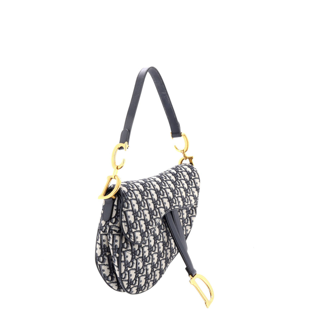 Saddle Handbag with Strap Oblique Canvas Medium