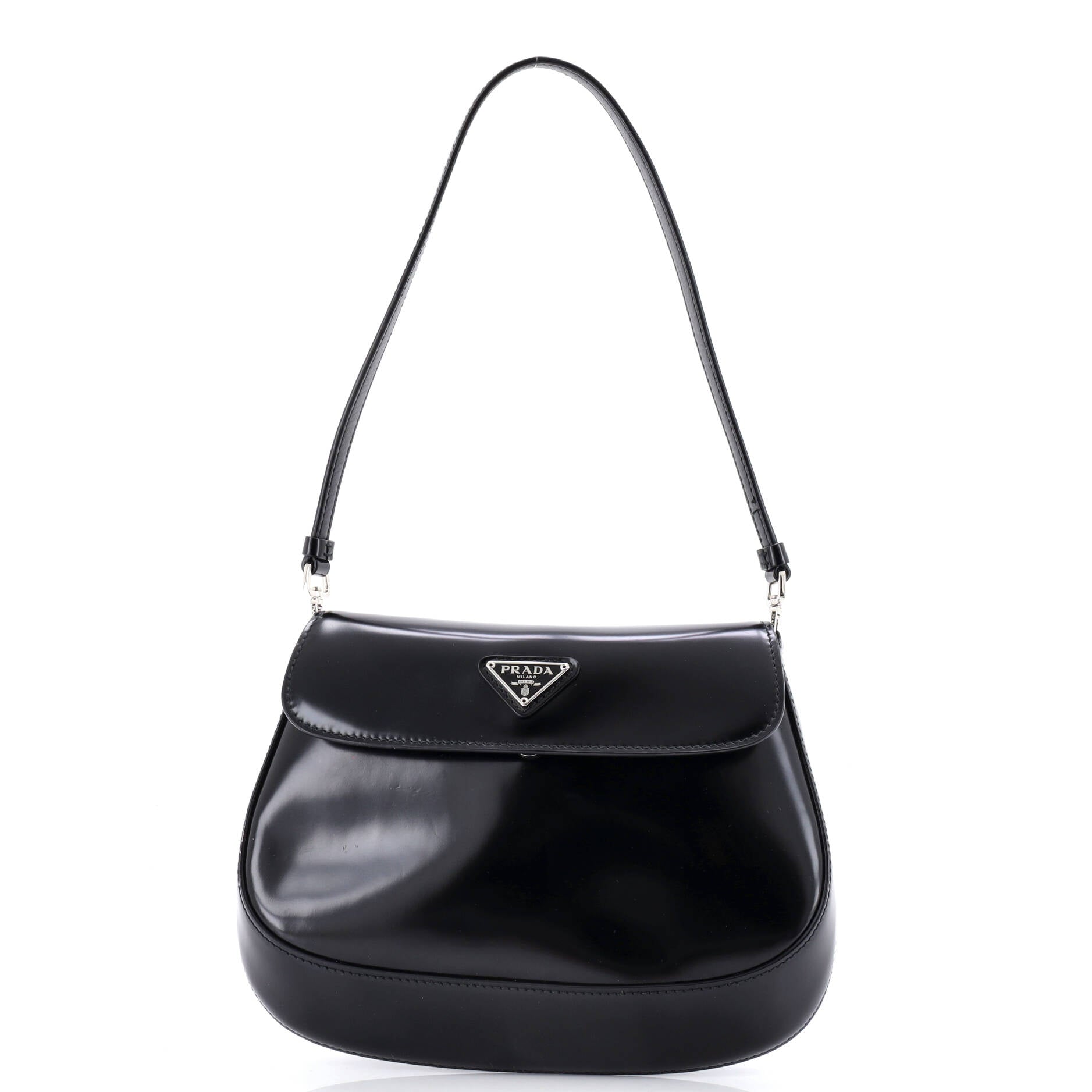 Cleo Flap Shoulder Bag Spazzolato Leather Small
