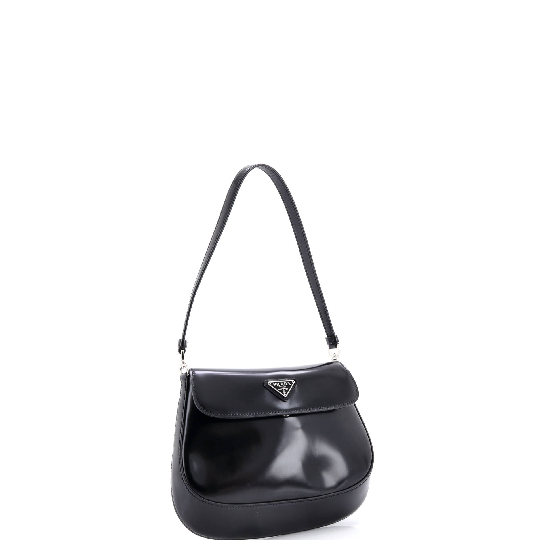 Cleo Flap Shoulder Bag Spazzolato Leather Small