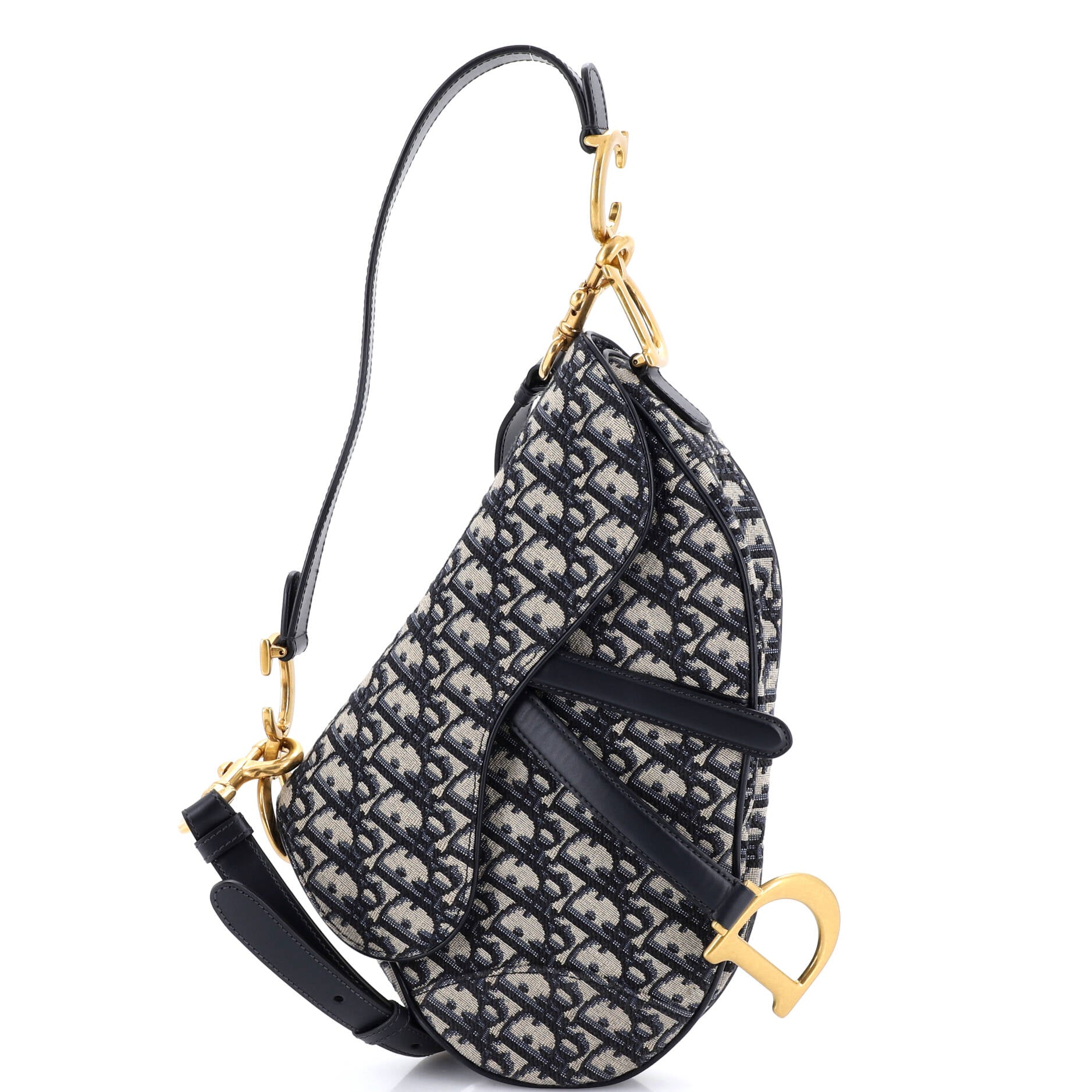 Saddle Handbag with Strap Oblique Canvas Medium