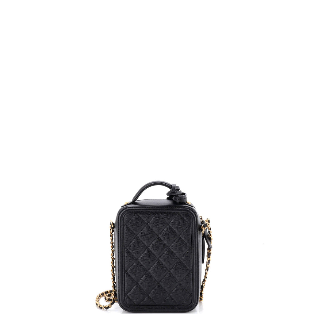 Filigree Vertical Vanity Case Quilted Caviar