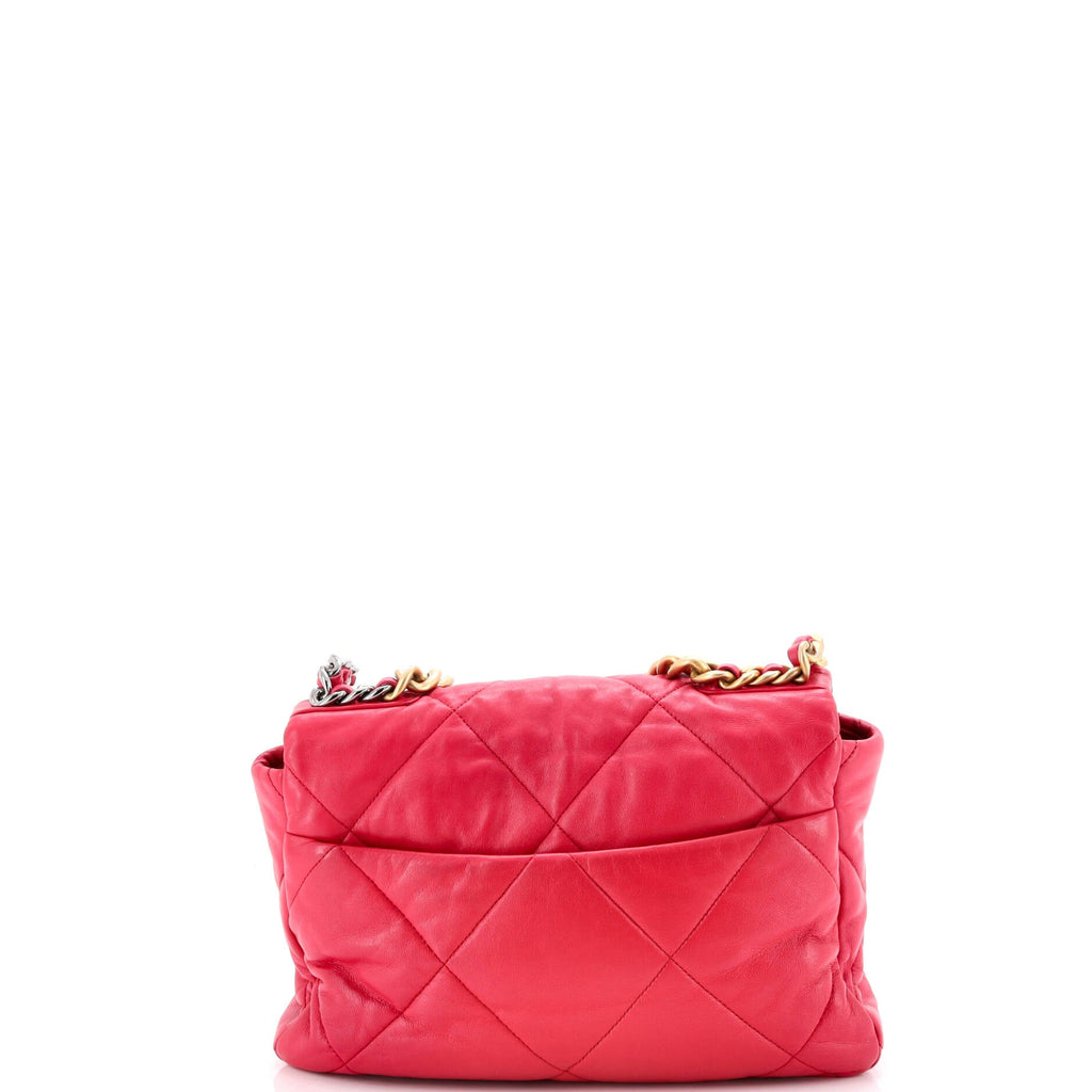 19 Flap Bag Quilted Leather Large