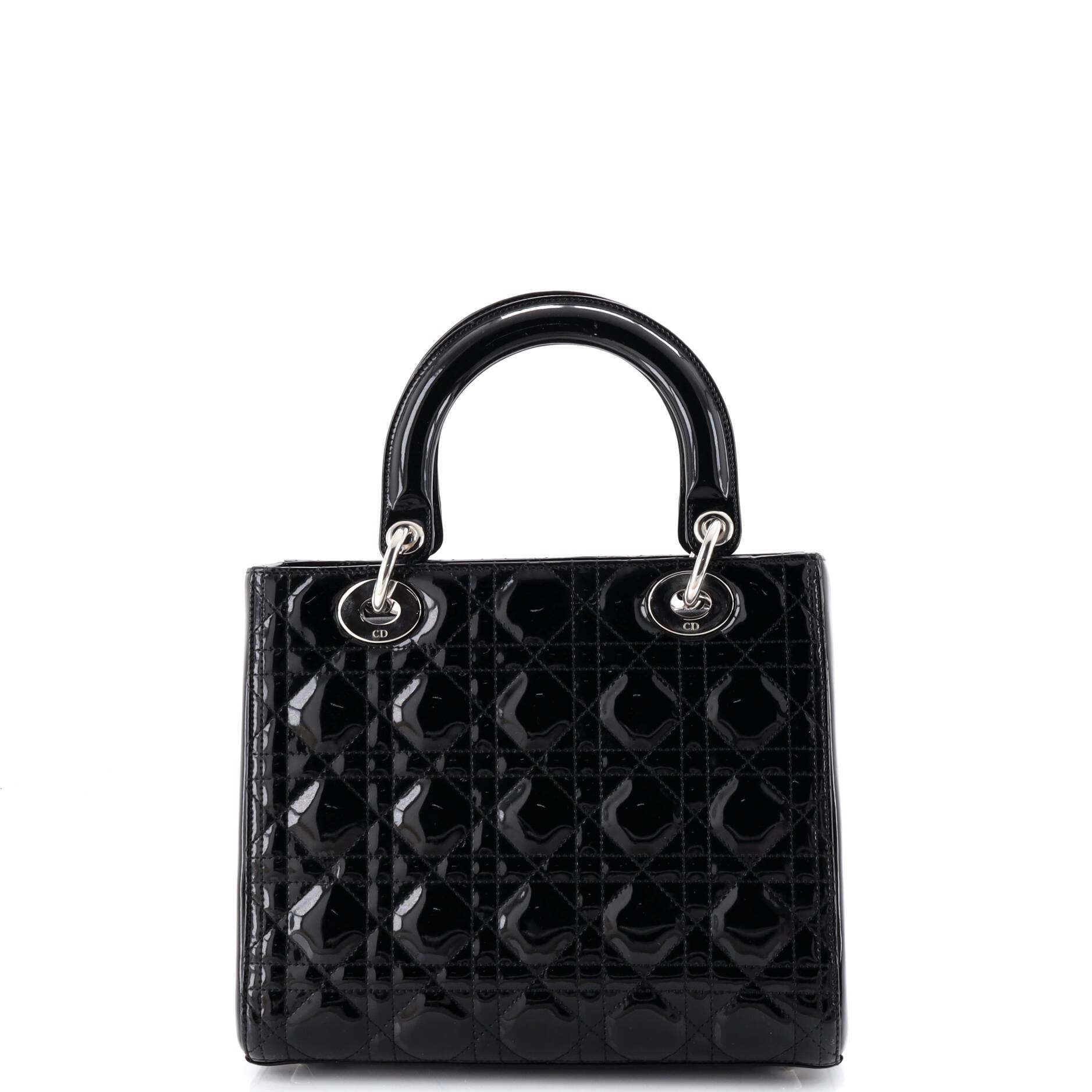 Lady Dior Bag Cannage Quilt Patent Medium