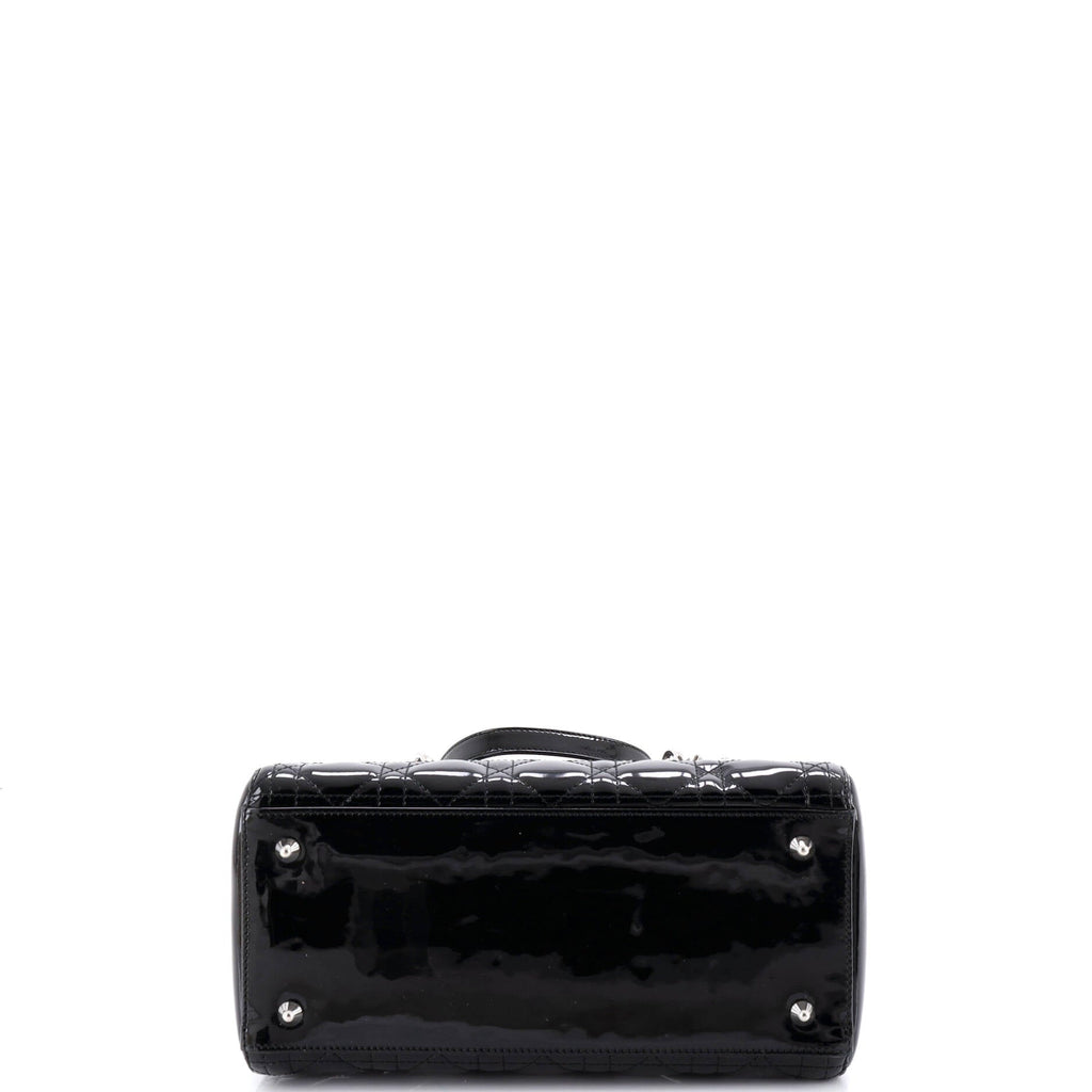 Lady Dior Bag Cannage Quilt Patent Medium
