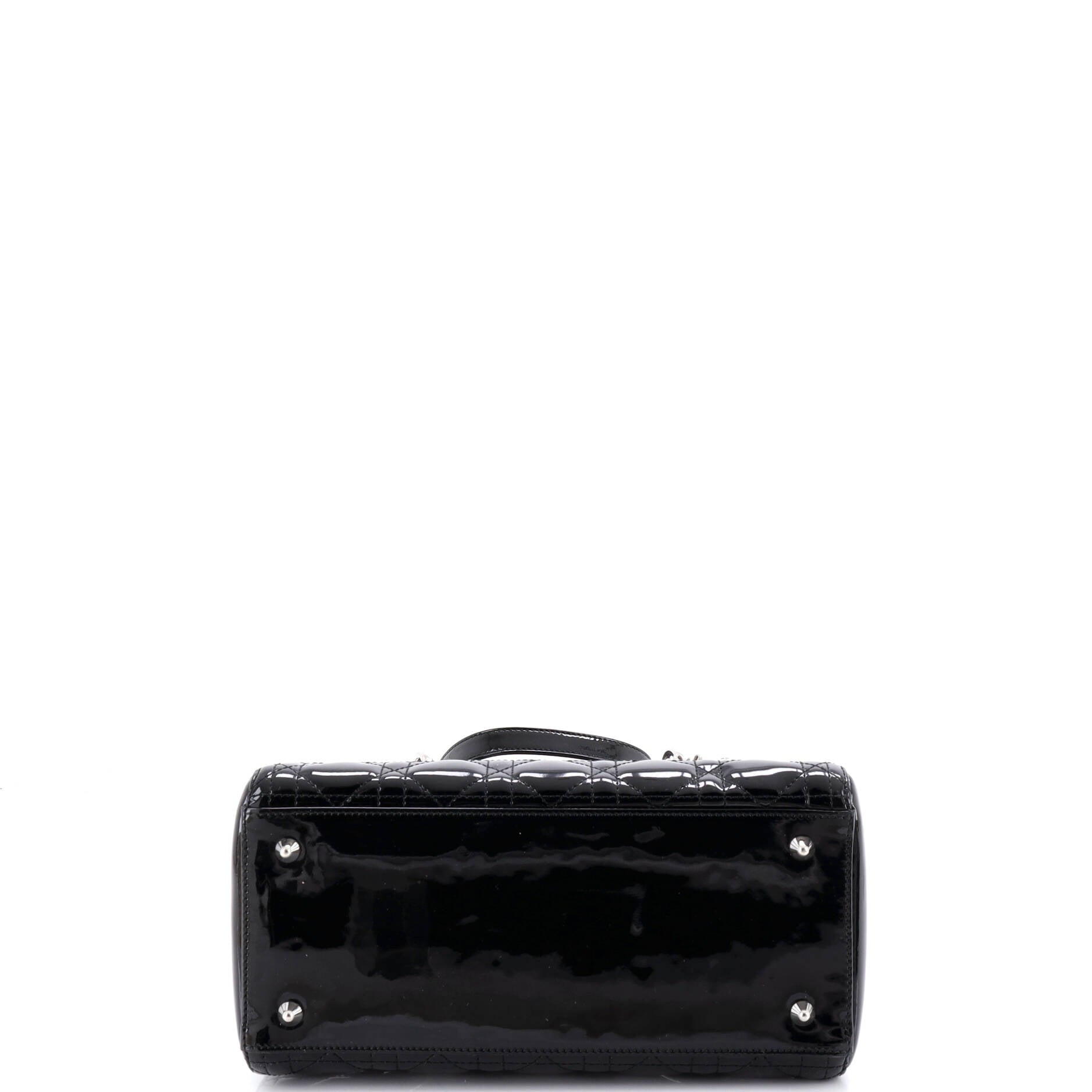 Lady Dior Bag Cannage Quilt Patent Medium